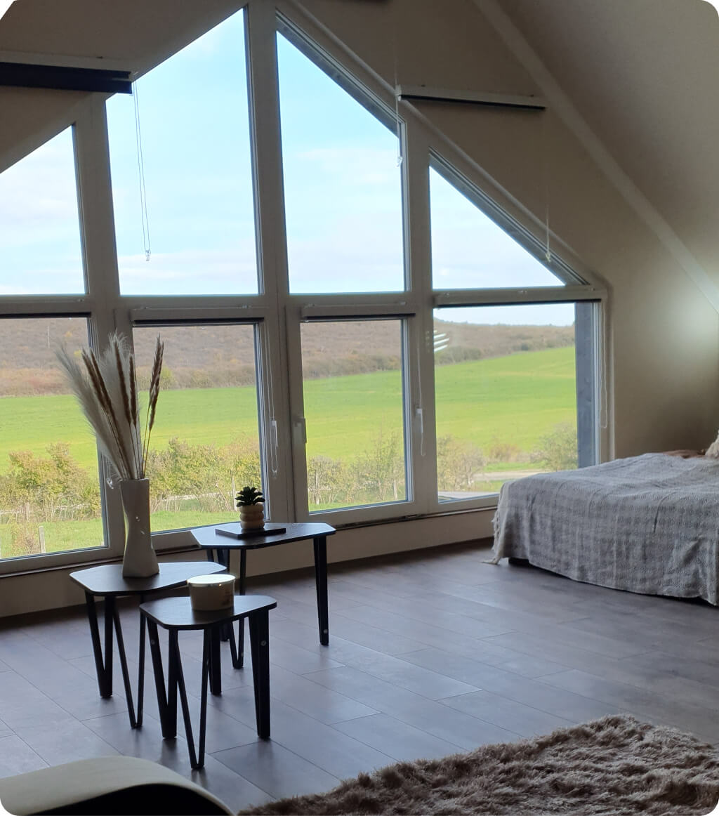 Panorámás kilátás Egerszalókon a L'amour Vendégházban